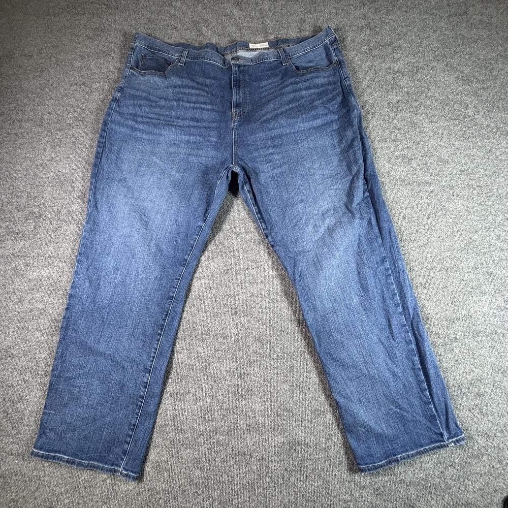 Cremieux Straight Jeans Mens 50x32 Blue Cotton Denim Relaxed Workwear Stretch